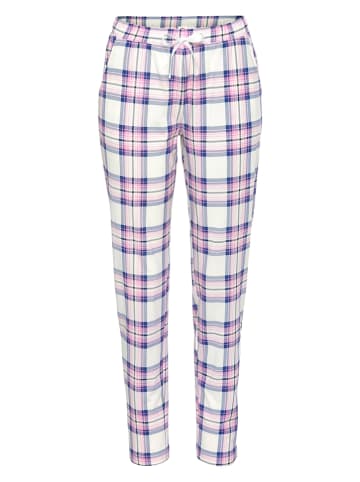 Pyjama-Hose in Weiß/ Blau/ Rosa