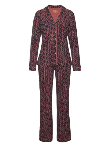 Pyjama zwart/koraalrood