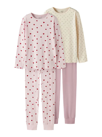 2-delige set: pyjama's lichtroze/crème