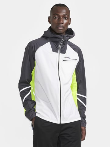 Functionele jas wit/groen/zwart