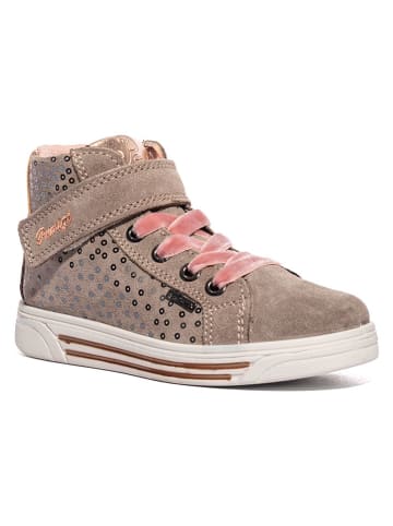 Leder-Sneakers in Hellbraun