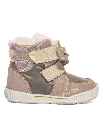 Leder-Winterboots in Beige