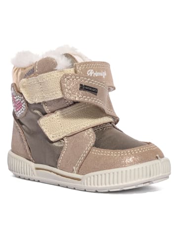 Leder-Winterboots in Beige