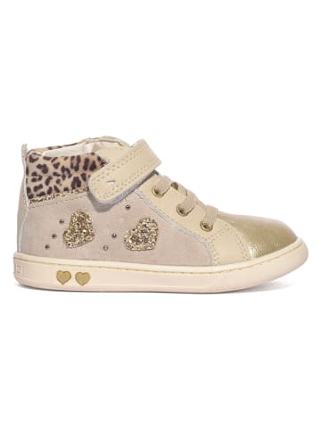 Leder-Sneakers in Beige