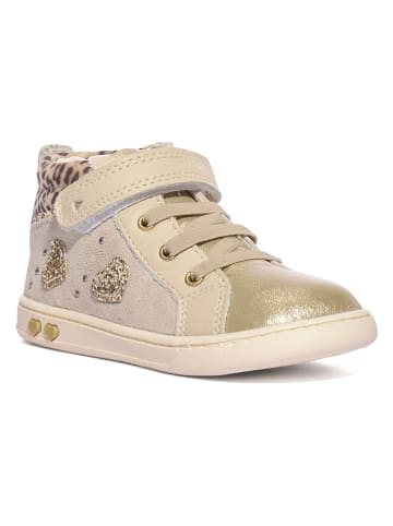 Leder-Sneakers in Beige