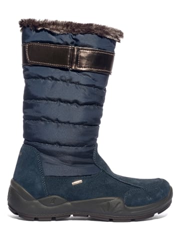 Leder-Winterstiefel in Dunkelblau