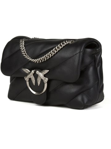 Leder-Umhängetasche in Schwarz - (B)22 x (H)15 x (T)10 cm