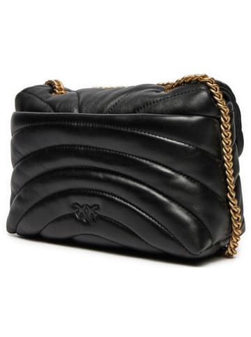 Leder-Umhängetasche in Schwarz - (B)23 x (H)15 x (T)7 cm