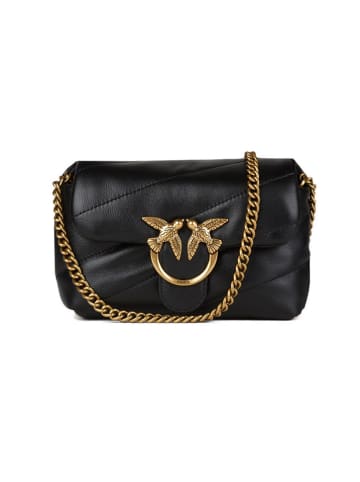 Leder-Umhängetasche in Schwarz - (B)18 x (H)13 x (T)7 cm