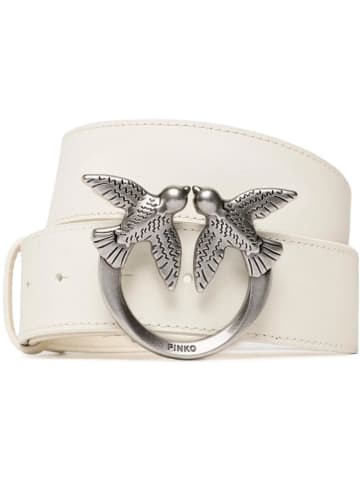 Leder-Gürtel in Creme