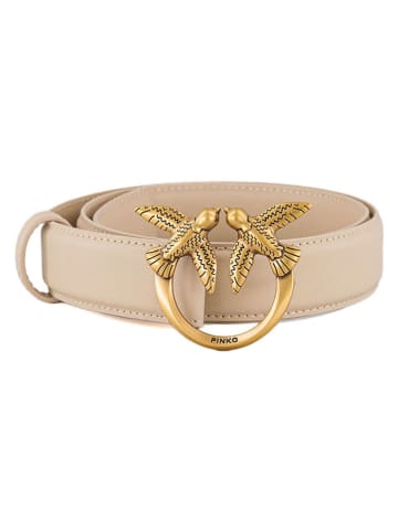 Leder-Gürtel in Beige