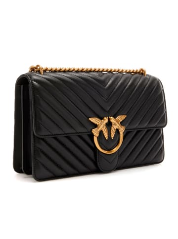 Leder-Umhängetasche in Schwarz - (B)27 x (H)16,5 cm