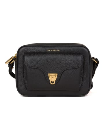Leder-Umhängetasche in Schwarz - (B)18 x (H)11 cm