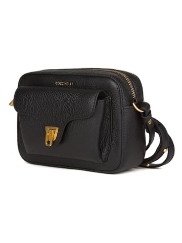 Leder-Umhängetasche in Schwarz - (B)18 x (H)11 cm