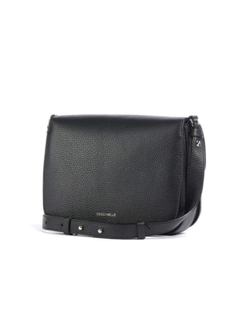Leder-Umhängetasche in Schwarz - (B)21 x (H)17 x (T)6 cm