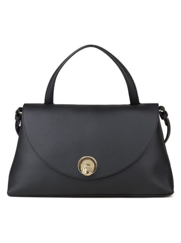 Leder-Henkeltasche in Schwarz - (B)35 x (H)18 x (T)12 cm