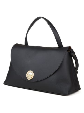 Leder-Henkeltasche in Schwarz - (B)35 x (H)18 x (T)12 cm