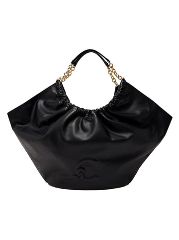 Leder-Henkeltasche in Schwarz - (B)26 x (H)35 x (T)14 cm
