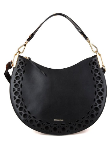Leder-Schultertasche in Schwarz - (B)33 x (H)23 x (T)6 cm