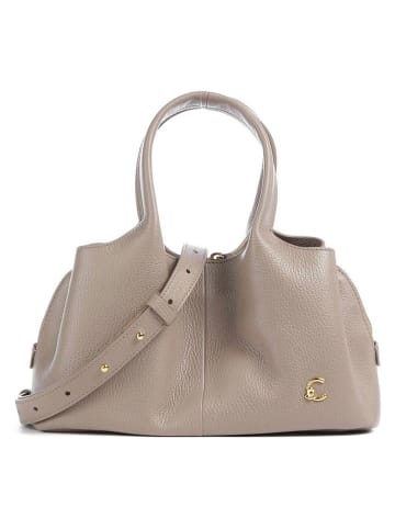 Leder-Henkeltasche in Grau - (B)26 x (H)16 x (T)12 cm