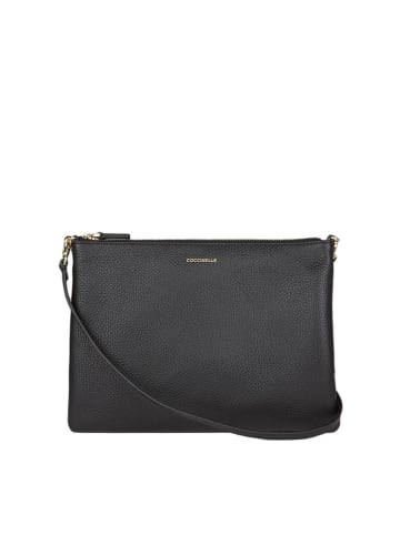 Leder-Umhängetasche in Schwarz - (B)22 x (H)15 cm