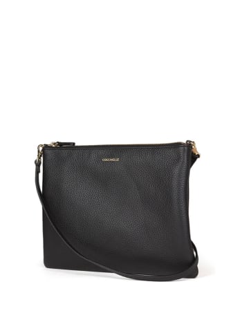 Leder-Umhängetasche in Schwarz - (B)22 x (H)15 cm