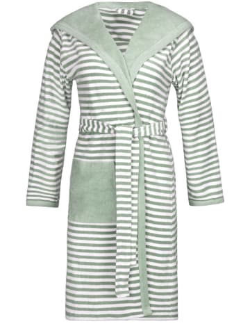 Badjas "striped" wit/groen