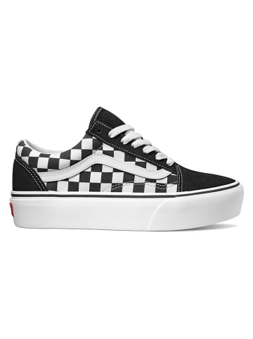 Leder-Sneakers "Old Skool Platform" in Schwarz/ Weiß