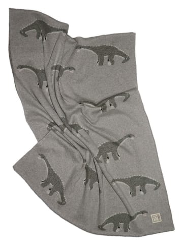 Babydecke "Dinosaur" in Grau - (L)80 cm - (B)100 cm