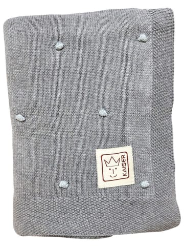 Strickdecke "Knots" in Grau - (L)80 cm - (B)100 cm