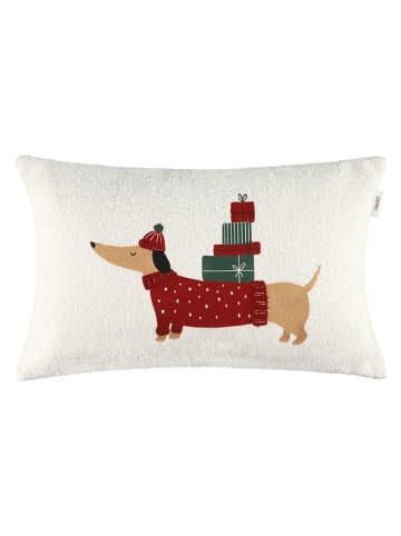 Poszewka "Festive Dog" w kolorze czerwono-zielono-białym