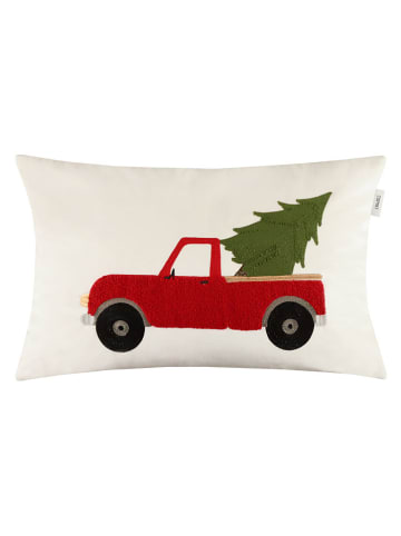 Kussenhoes "Tree Ride" wit/rood/groen