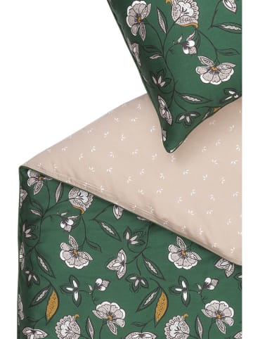 Satin-Bettwäsche-Set "Maeve" in Grün/ Rosa