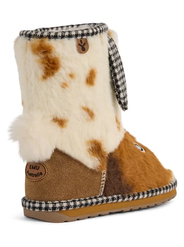 EMU Australia Leder-Winterboots in Creme/ Hellbraun