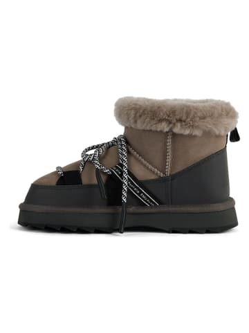 EMU Australia Leren winterboots zwart/taupe
