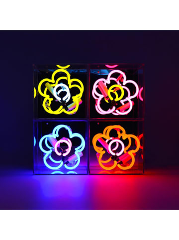 Lampa neonowa "Daisy" w kolorze różowo-żółtym - 16 x 16 x 9 cm