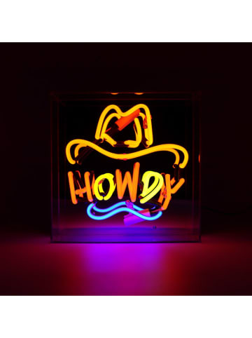 Lampa neonowa w kolorze pomarańczowo-niebiesko-żółtym - 25 x 25 x 10,5 cm