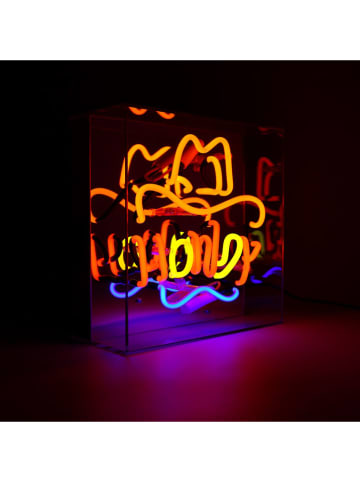 Lampa neonowa w kolorze pomarańczowo-niebiesko-żółtym - 25 x 25 x 10,5 cm