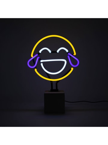 Neonowa lampa dekoracyjna w kolorze żółto-niebieskim - 23 x 24 x 9 cm