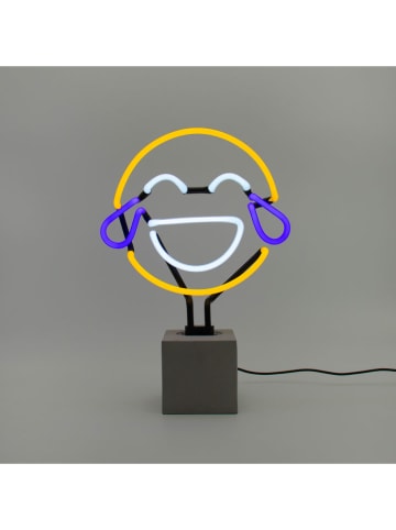 Neonowa lampa dekoracyjna w kolorze żółto-niebieskim - 23 x 24 x 9 cm