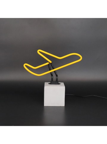 Neonowa lampa dekoracyjna "Plane" w kolorze żółtym - 26 x 23 x 9 cm
