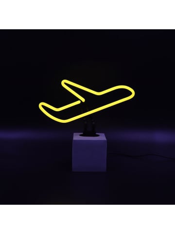 Neonowa lampa dekoracyjna "Plane" w kolorze żółtym - 26 x 23 x 9 cm