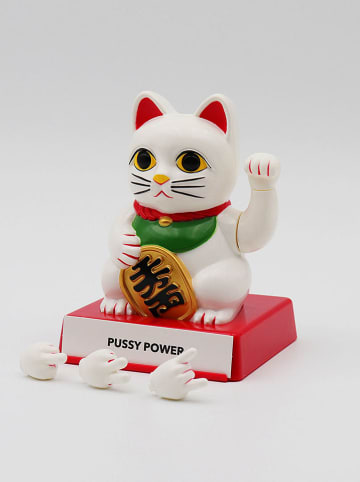 Interactief decoratief figuur Cattit. wit/rood - (B)9,8 x (H)12,6 x (D)9,5 cm