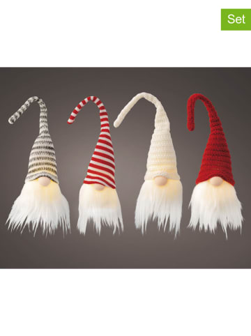 Lampy dekoracyjne LED (4 szt.) w kolorze czerwono-białym - 7 x 23 x 6 cm