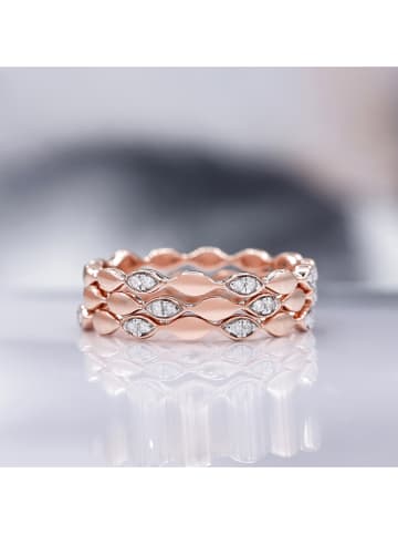 Roségouden ring "Trinity" met diamanten