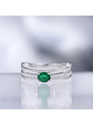 Witgouden ring "Mangaïa" met diamanten