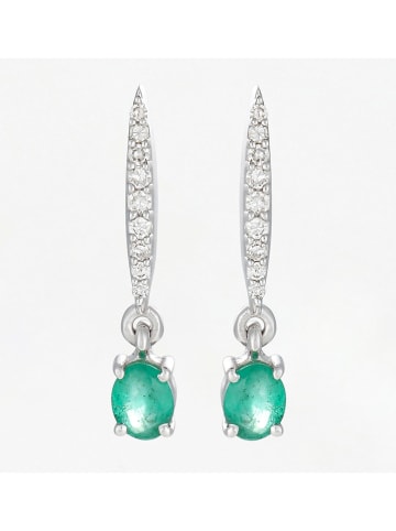 Witgouden oorstekers "Savitr" met diamanten