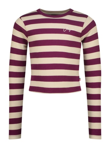 Longsleeve paars/beige