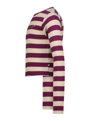Longsleeve in Lila/ Beige