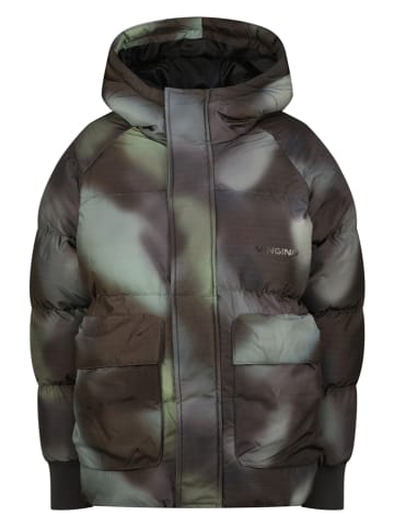 Winterjas "Taily" bruin/lichtgroen